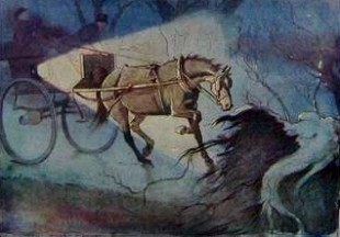 Black Beauty the carriage at night